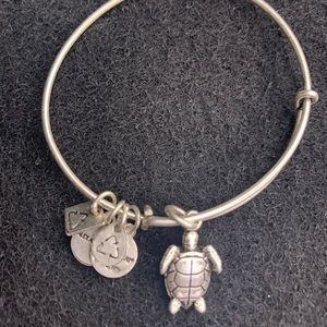 Sea Turtle Charm Bangle in Rafaelian Silver
